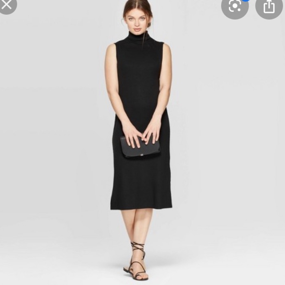 Black midi dress